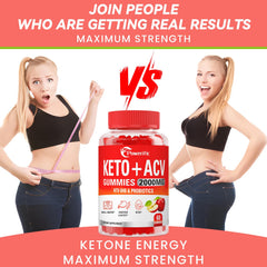 Powerific Serving setup illustrating two gummies per day for a keto routine