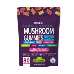 Berry flavored PPG Organic Mushroom Gummies with Ashwagandha