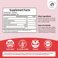 Close-up of grape-flavored PQQ and CoQ10 gummies