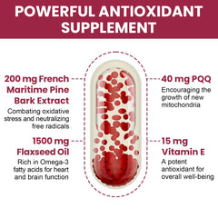 Pycnogeno with flaxseed oil and vitamin E formula