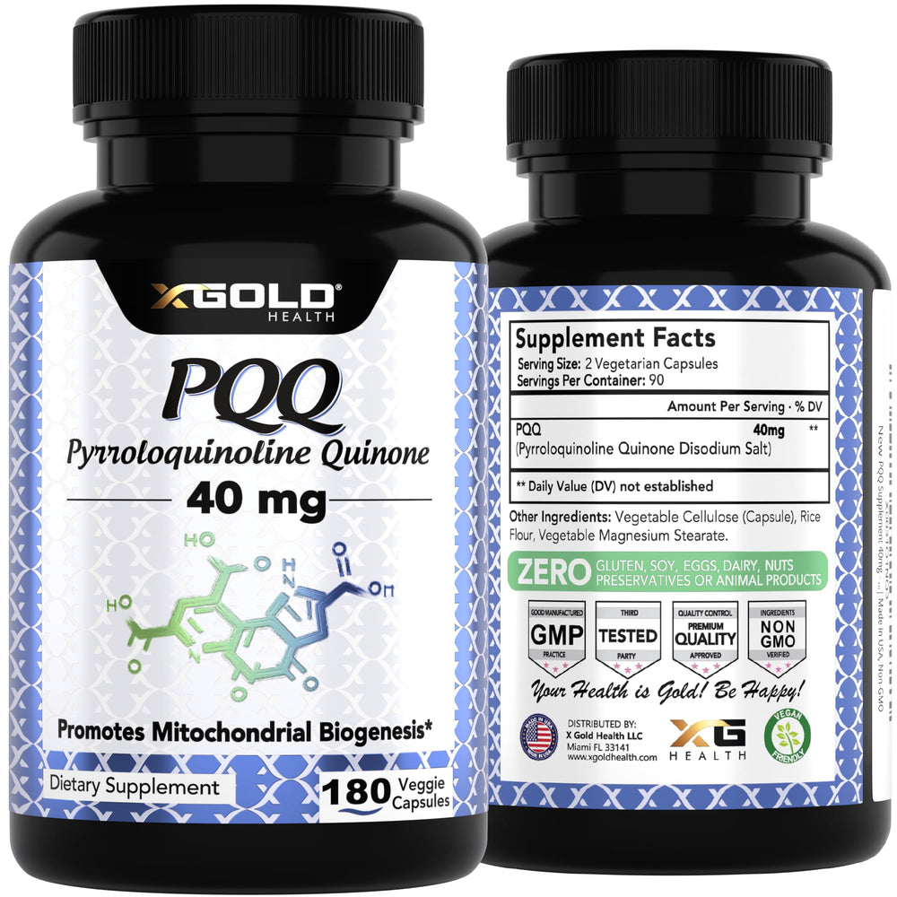 PQQ molecule and mitochondria energy diagram