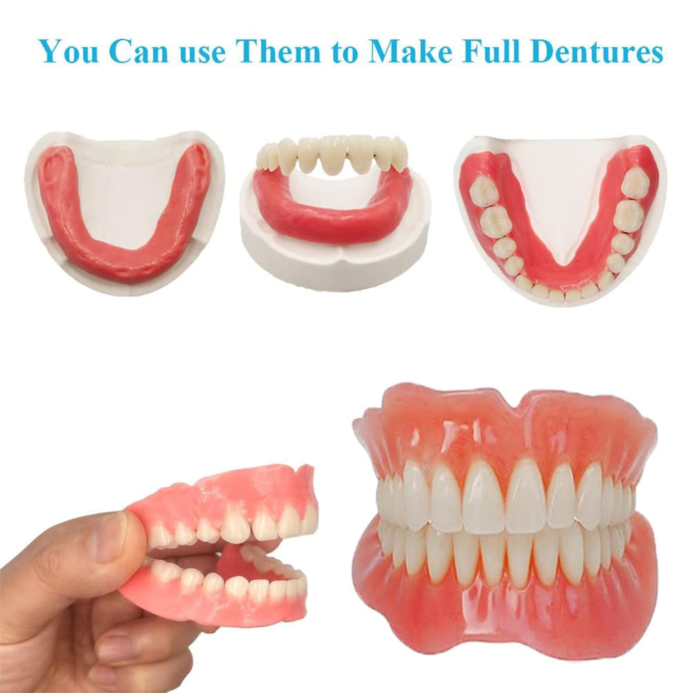 Hands practicing denture making with the DIY kit.