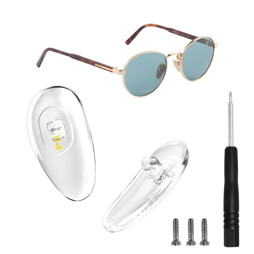 PRADA screw-in nose pads 16.5mm gold replacement kit - front view