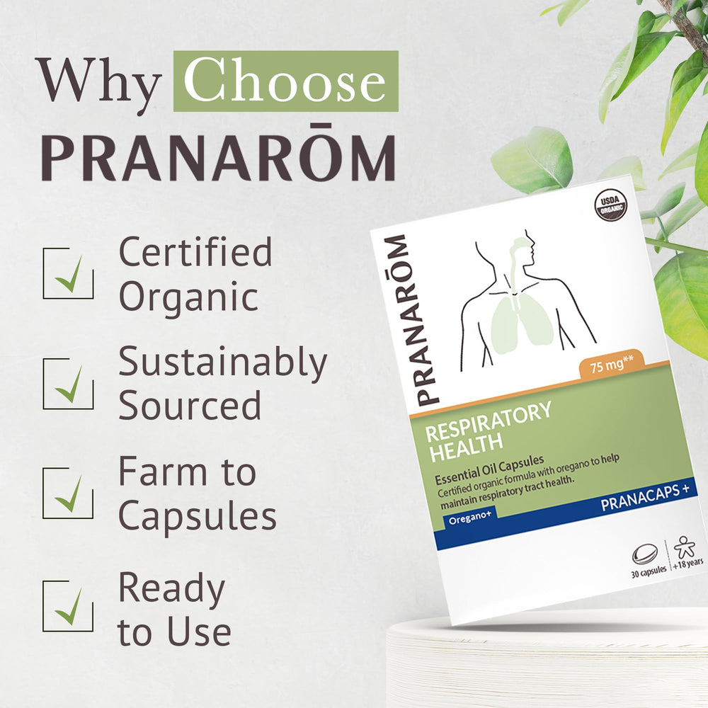Adult taking one Pranarom Pranacaps capsule with water