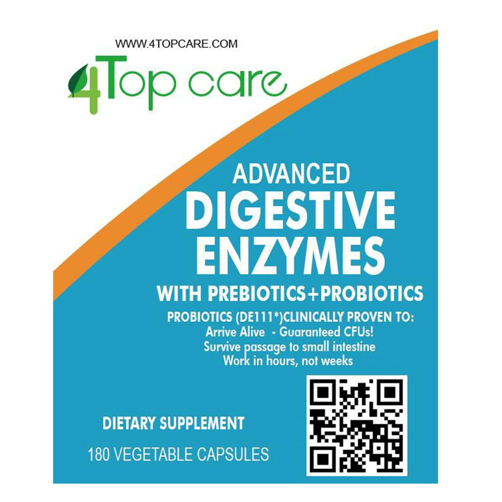 Prebiotic fibers in digestive enzyme formula