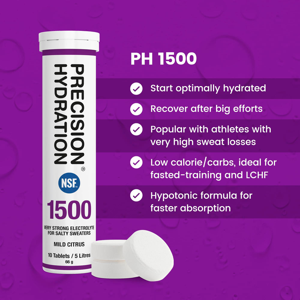 Back label on Precision Hydration Electrolyte Tablets purple tube