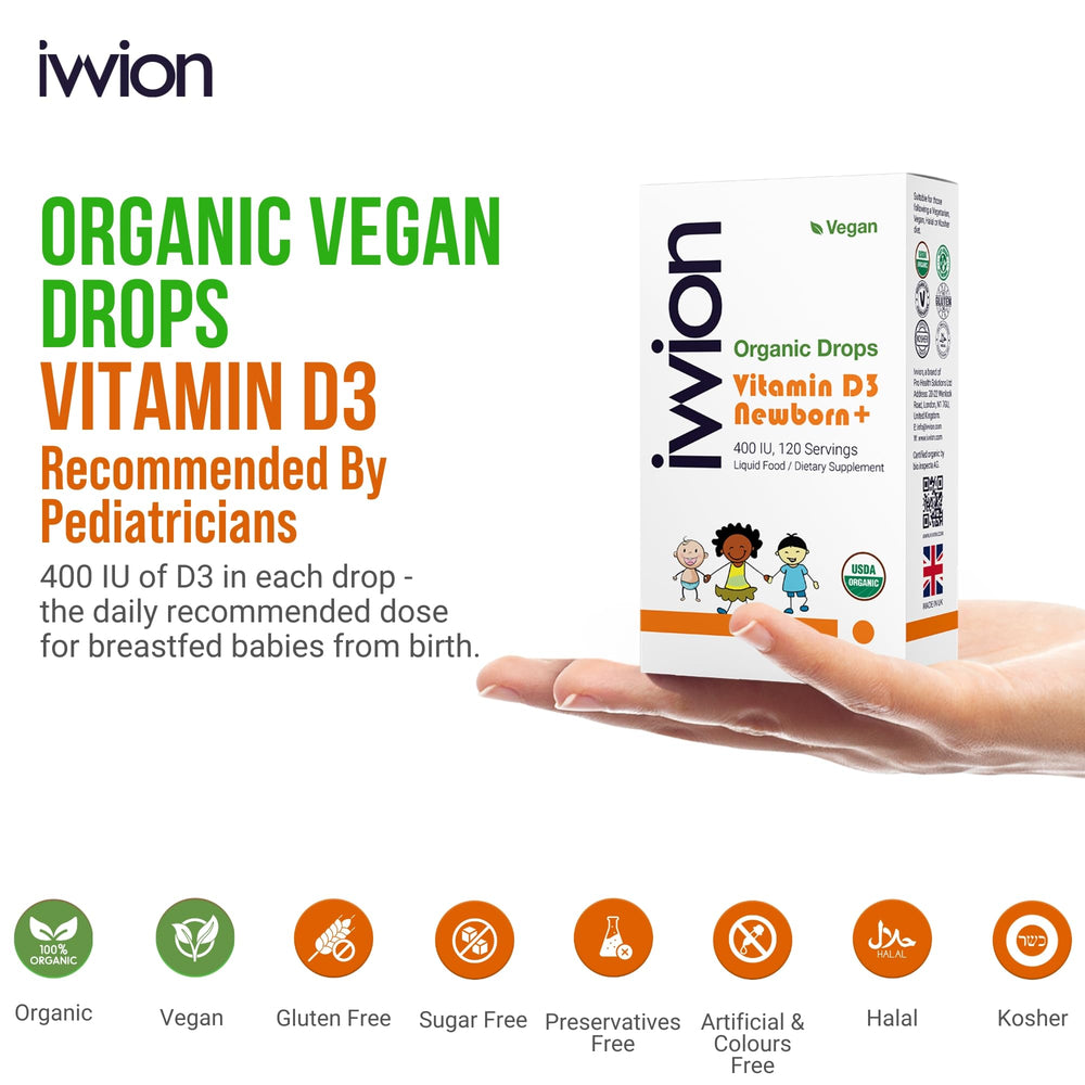 Three-ingredient plant-based vegan Vitamin D3 drops: D3, coconut MCT oil, Vitamin E