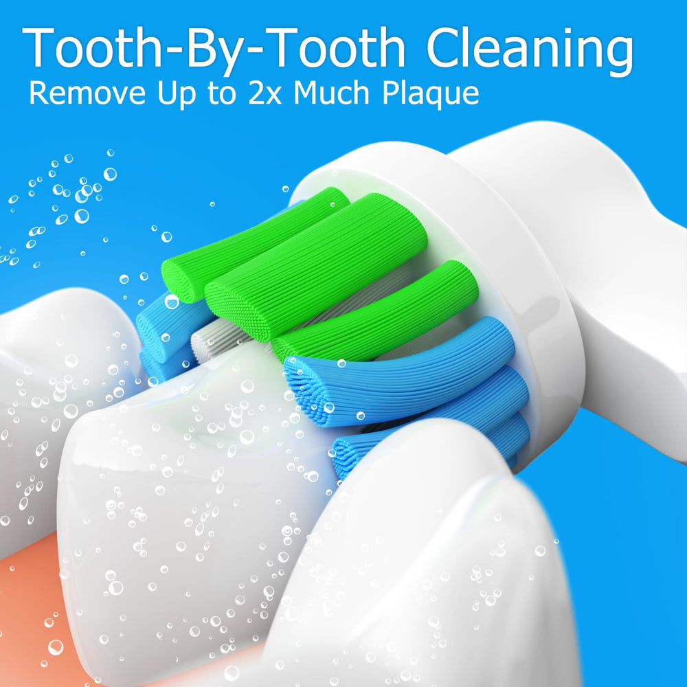 Oral-B replacement head design highlighting bristles and durability