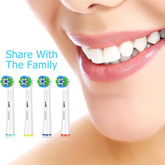 Side-to-side bristles and power tip for thorough cleaning and whitening
