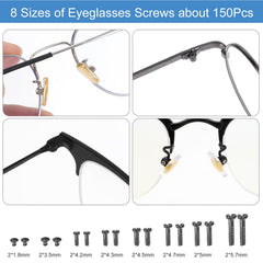 Precision screwdrivers and stainless steel screw set for glasses and watches