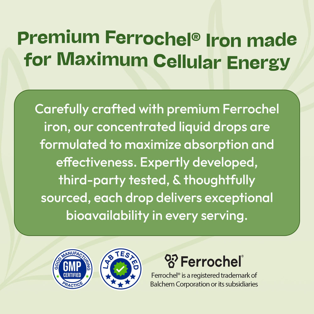 Pregnant-friendly iron drops in mixed berry flavor