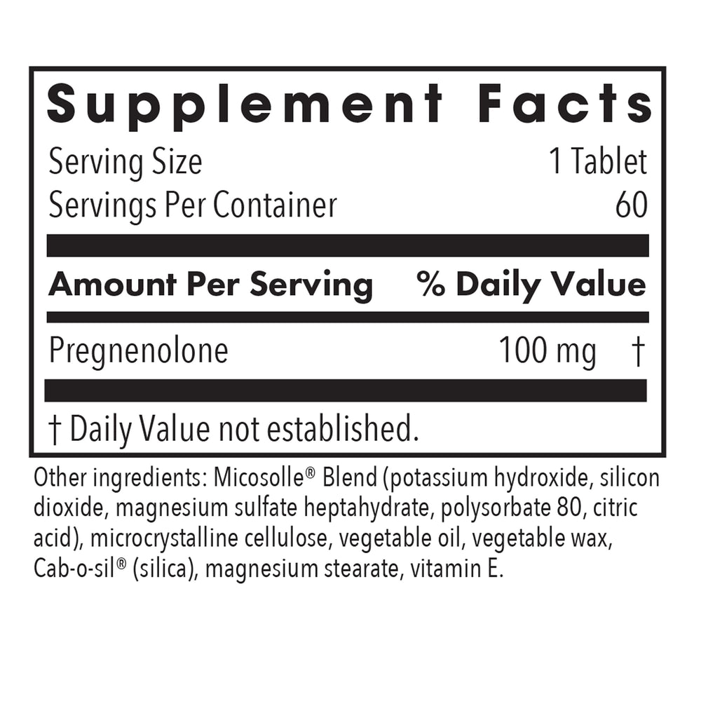 Pregnenolone 100mg product packaging