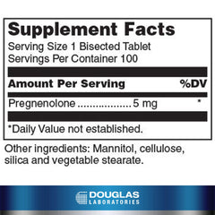 Close-up shot of scored 5 mg pregnenolone tablet