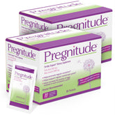 Pregnitude front packaging showing box and packet benefits