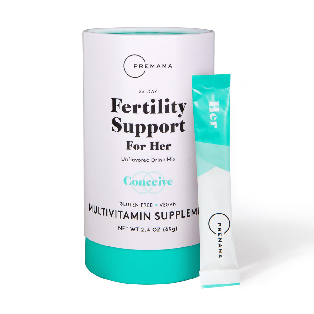 Hero image: Premama Fertility Support for Her 28 single-serve packets