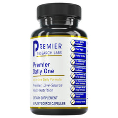 Premier Daily One bottle and label on white background