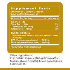 Premier Research Labs EPA DHA softgels close-up label highlighting cold-filtration purity.