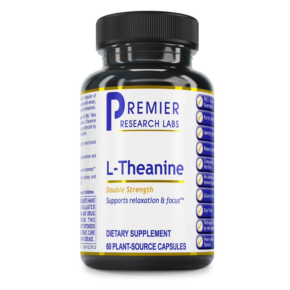 Premier Research Labs L-Theanine 200mg double-strength vegan capsules