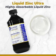 Close-up of zinc sulfate heptahydrate tincture in dropper bottle