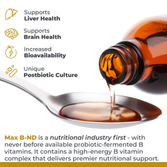 Graphic highlighting 13 active forms of B vitamins in Max B-ND