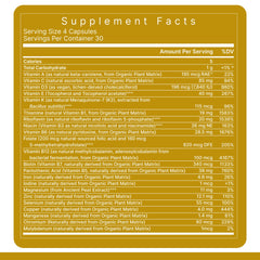 Label indicating gluten-free and soy-free vegan capsules