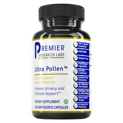 Premier Research Labs UltraPollen bottle with 45 vegetarian capsules