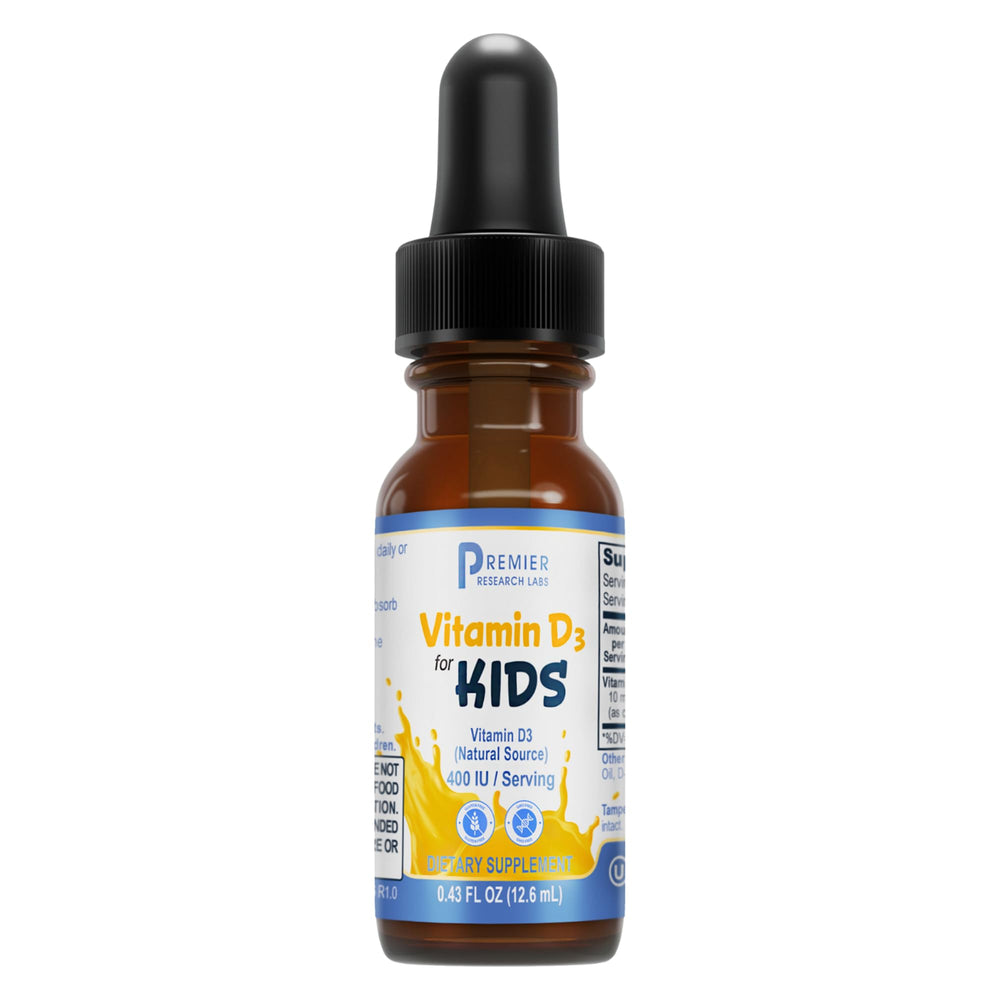 Premier Research Labs Vitamin D3 for Kids bottle with label