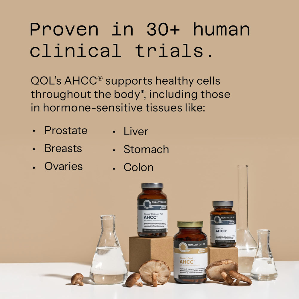 Premium AHCC quality from Quality of Life with mushroom extract