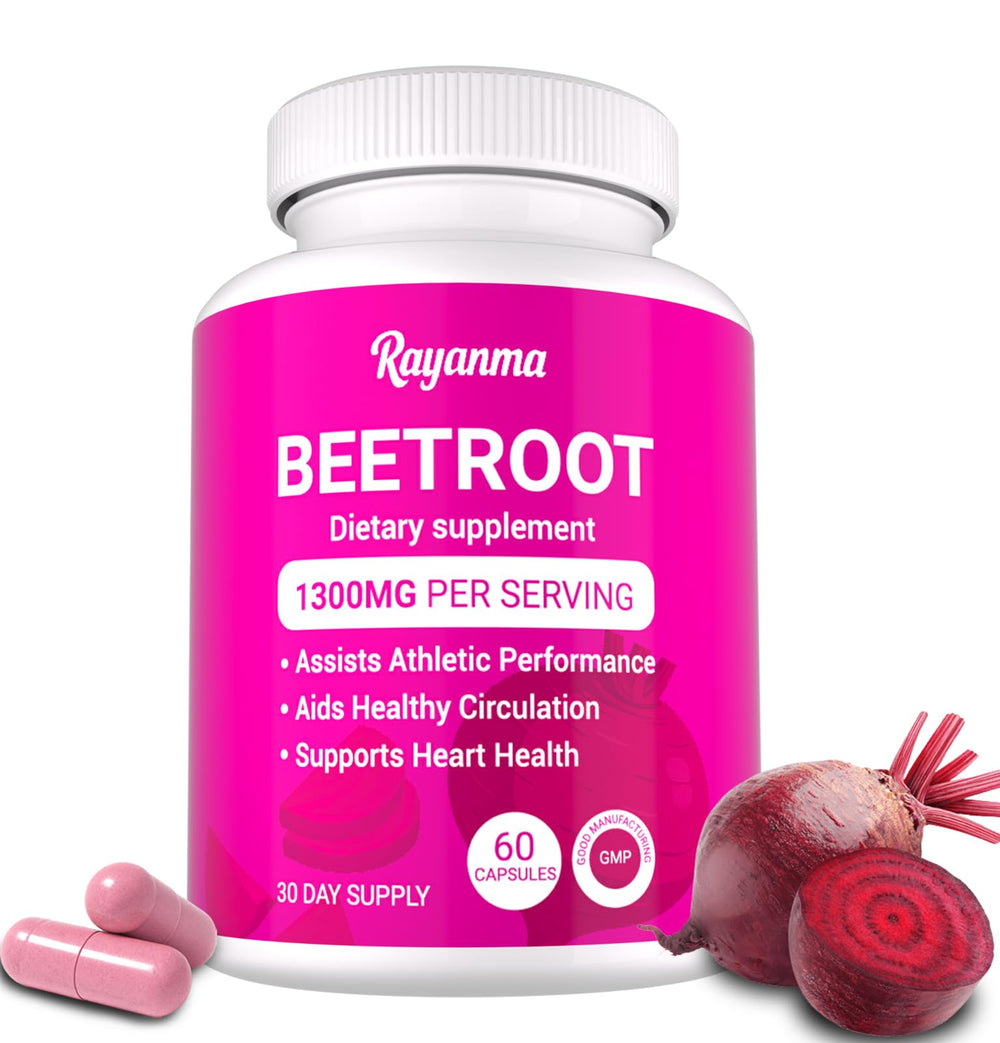 Premium Beet Root Capsules bottle on white background