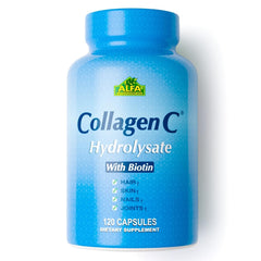 Premium Collagen Hydrolysate Alfa Vitamins bottle with 120 capsules