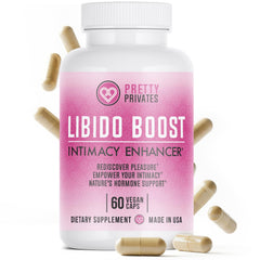 Bottle of Premium Female Libido Booster on a clean white background
