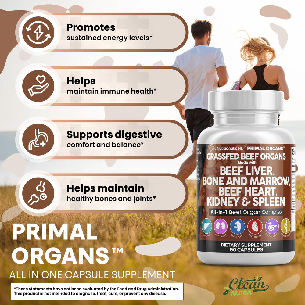 Premium grass-fed beef liver capsule packaging