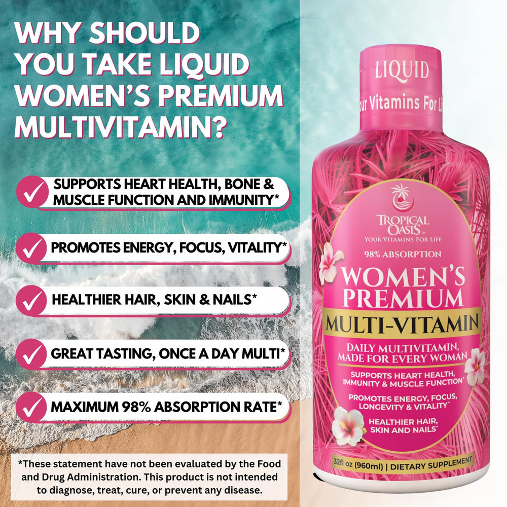 Graphic showing 98% absorption rate for the liquid multivitamin