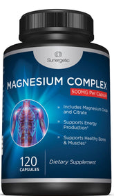 Bottle of Premium Magnesium Citrate Capsules with 120 vegetarian capsules