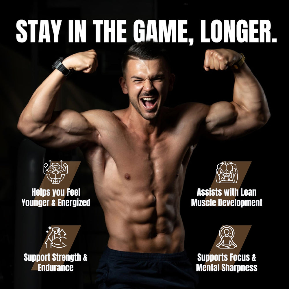 Close-up of herbal ingredients including Horny Goat Weed