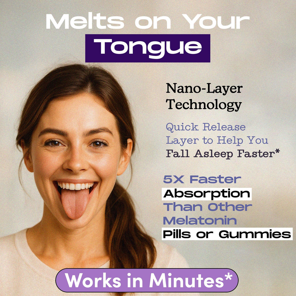 Close-up of peppermint flavor melatonin strip