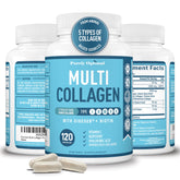 Premium Multi Collagen Peptides 120 capsules bottle