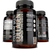 Premium multi collagen peptides pills bottle