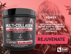 Packaging box and jar of Premium Multi Collagen Protein Powder