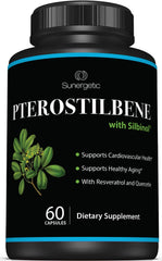 Premium Pterostilbene supplement bottle with 60 capsules