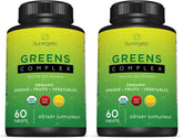 Front view of Premium USDA Organic Greens Superfood Tablets bottle