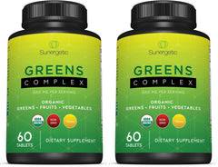 Front view of Premium USDA Organic Greens Superfood Tablets bottle