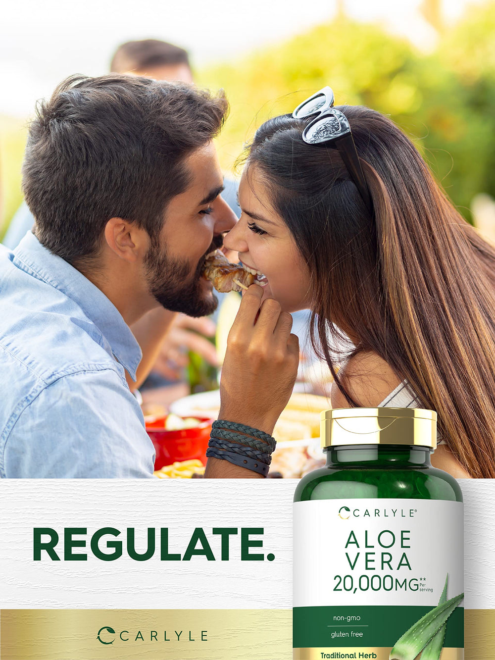 Carlyle premium wellness branding with Aloe Vera Softgels