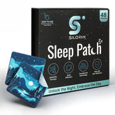 Premium Sleep Patches packaging and patches on white background