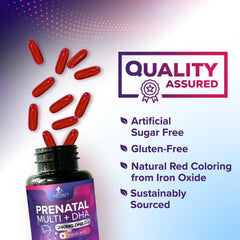 Softgel capsules of prenatal vitamins with DHA