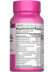 Back packaging showing supplement facts for prenatal vitamins