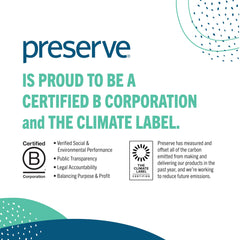 BPA-free and recyclable claim for Preserve product