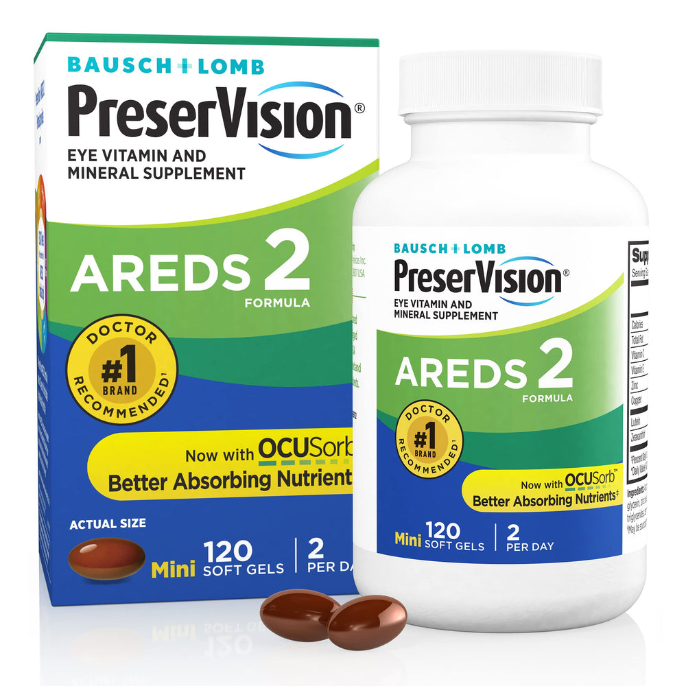 PreserVision AREDS 2 eye vitamins bottle with label