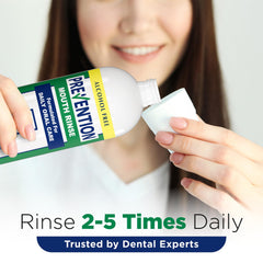 Family-friendly 16 oz prevention mouthwash on a clean background