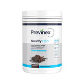 Front view of Previnex Nourify Plus Chocolate Plant-Based Protein Shake bottle